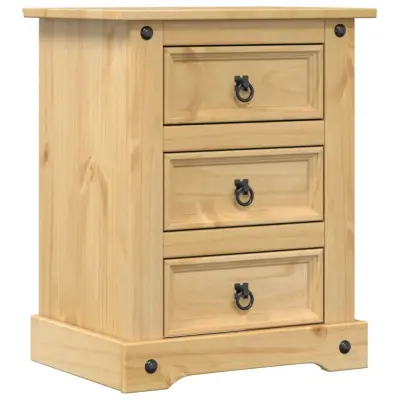 vidaXL Nočna omarica Corona 53x39x66 cm trdna borovina