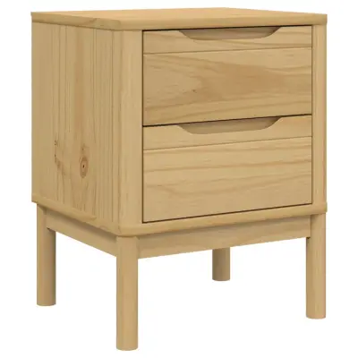 vidaXL Nočna omarica FLORO voščeno rjava 45x39x57 cm trdna borovina