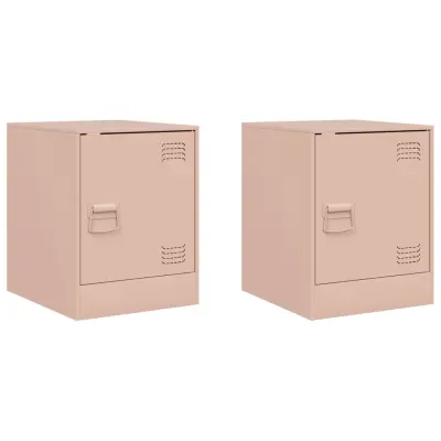 vidaXL Nočna omarica 2 kosa roza 34,5x39x44 cm jeklo