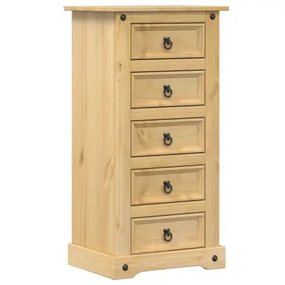 vidaXL Nočna omarica Corona 53x39x103 cm trdna borovina