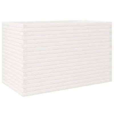 vidaXL Vrtno cvetlično korito belo 110x60x68,5 cm trdna borovina