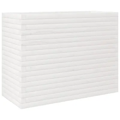 vidaXL Vrtno cvetlično korito belo 90x40x68,5 cm trdna borovina