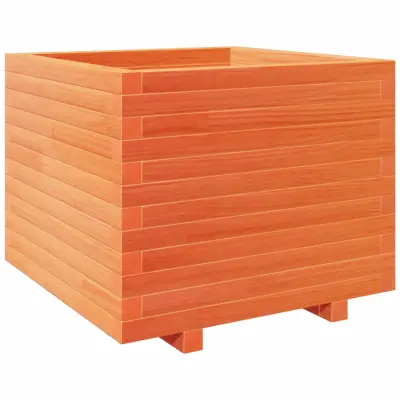 vidaXL Vrtno cvetlično korito voščeno 60x60x49,5 cm trdna borovina
