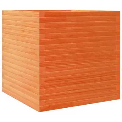 vidaXL Vrtno cvetlično korito vošč. rjavo 70x70x68,5 cm trdna borovina