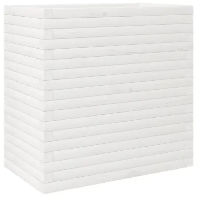 vidaXL Vrtno cvetlično korito belo 70x40x68,5 cm trdna borovina