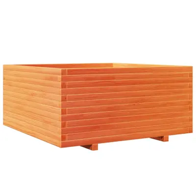 vidaXL Vrtno cvetlično korito voščeno 100x100x49,5 cm trdna borovina