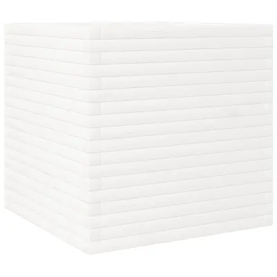 vidaXL Vrtno cvetlično korito belo 70x70x68,5 cm trdna borovina