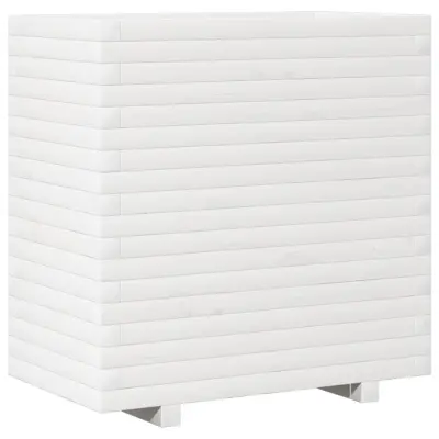 vidaXL Vrtno cvetlično korito belo 70x40x72 cm trdna borovina