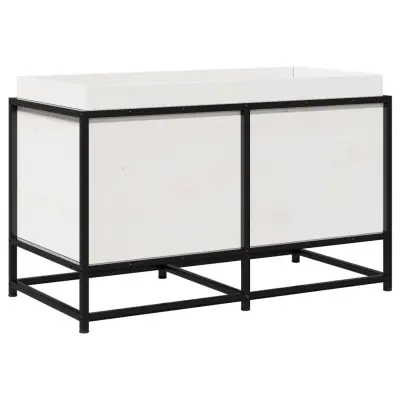vidaXL Vrtno cvetlično korito belo 80x40x50 cm trdna borovina