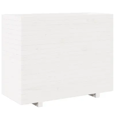 vidaXL Vrtno cvetlično korito belo 90x40x72,5 cm trdna borovina