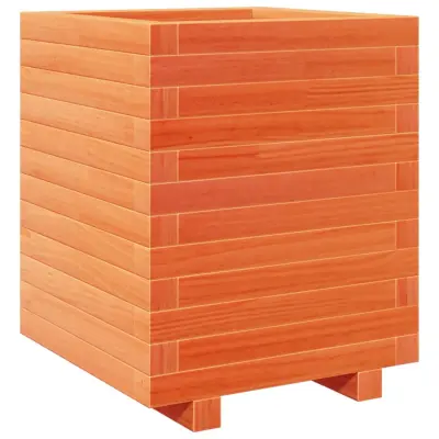 vidaXL Vrtno cvetlično korito voščeno 40x40x49,5 cm trdna borovina