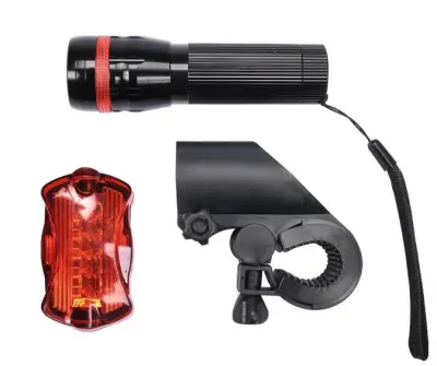 Vorel kolesarska svetilka Set: 3W sprednji Cree LED + zadaj 5 LED 88422
