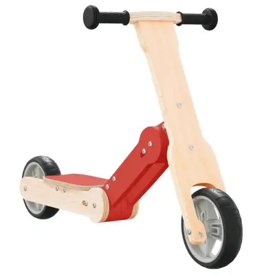 vidaXL Otroški skiro 2 v 1 rdeč