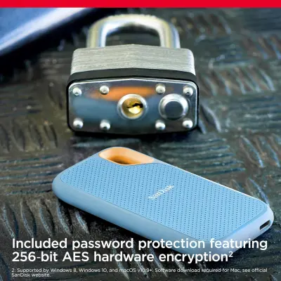 SanDisk Extreme 2TB Portable SSD 1050/1000 MB/s USB 3.2 Gen 2- modra