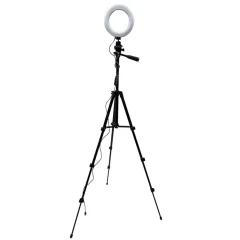 Elight GR1 stojalo 1 m za katero koli kamero 1/4 pritrditev na oprijem + 5W LED 16 cm obroč + pritrditev za telefon + torbica črna