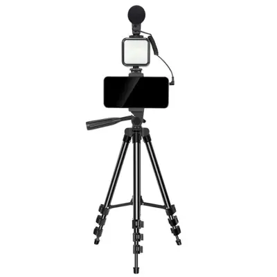 Elight M5 Vlog Smartphone Fix Video & Photo komplet z LED lučko / mikrofonom / stojalom 1,3 m / daljinskim upravljalnikom
