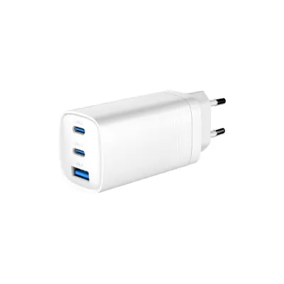 Polnilec Gembird 1x USB QC3.0, 2X USB-C PD 65W GaN bel