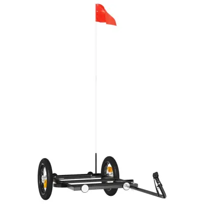 vidaXL Kolesarska prikolica črna 122x53x28 cm železo