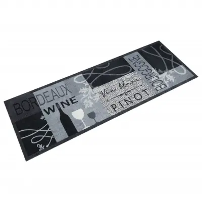 vidaXL Kuhinjska preproga pralna vino siva 60x180 cm žamet