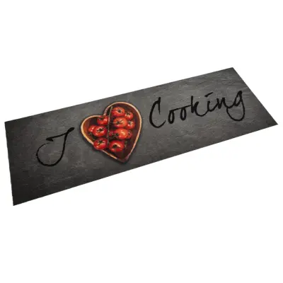 vidaXL Kuhinjska preproga pralna napis Cooking 60x180 cm žamet
