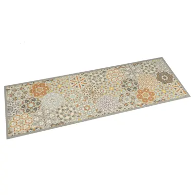 vidaXL Kuhinjska preproga šestkotniki pastelna 45x150 cm žamet