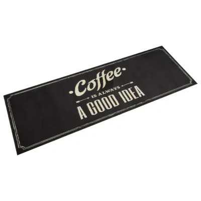 vidaXL Kuhinjska preproga pralna napis coffee 60x180 cm žamet