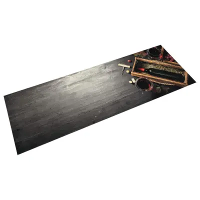 vidaXL Kuhinjska preproga pralna steklenica vina 60x180 cm žamet