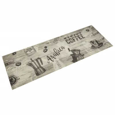 vidaXL Kuhinjska preproga pralna coffee siva 60x180 cm žamet