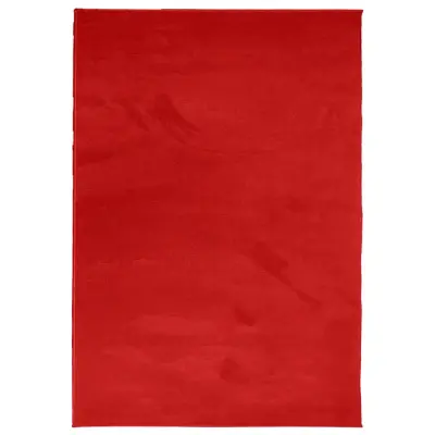vidaXL Preproga OVIEDO s kratkimi vlakni rdeča 140x200 cm