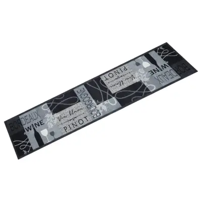 vidaXL Kuhinjska preproga pralna vino siva 60x300 cm žamet