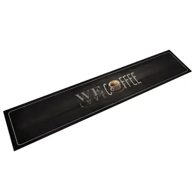 vidaXL Kuhinjska preproga pralna napis coffee 60x300 cm žamet