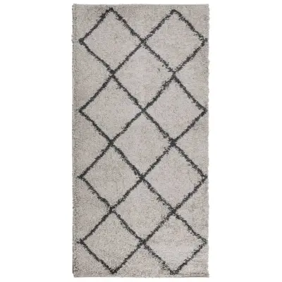 vidaXL Košata preproga PAMPLONA moderna bež in antracit 100x200 cm