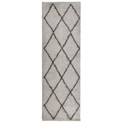 vidaXL Košata preproga PAMPLONA moderna bež in antracit 80x250 cm