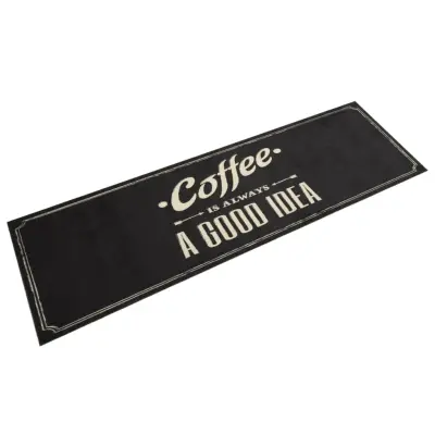 vidaXL Kuhinjska preproga pralna napis coffee 45x150 cm žamet