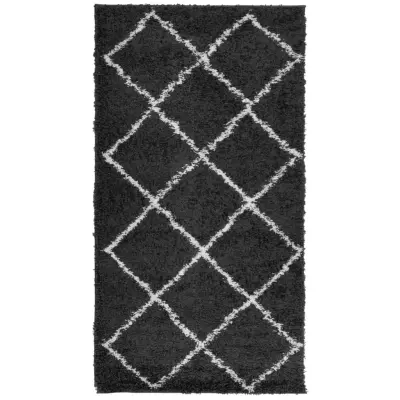 vidaXL Košata preproga PAMPLONA moderna črna in krem 60x110 cm