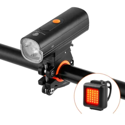 Komplet žarometov za kolesa in zadnje luči visoke svetlosti IPX5 Vodoodporen Black