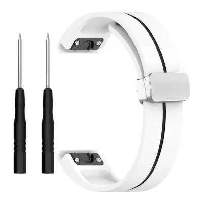 22 mm silikonski pas za uro z magnetno zaponko za Samsung Gear S3, Garmin Venu 3 White