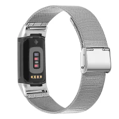 Pašček za uro iz nerjavečega jekla za Fitbit Charge 5 Charge 6 Silver