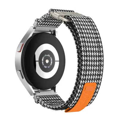 20 mm Canvas pas za uro za Samsung Galaxy Watch Active 1/2, Galaxy Watch 4 Black+White