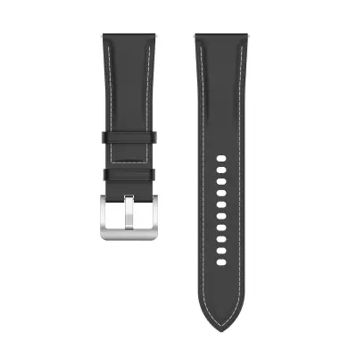 Pašček za uro Pravo usnje Black 20 mm Samsung Galaxy Watch 5