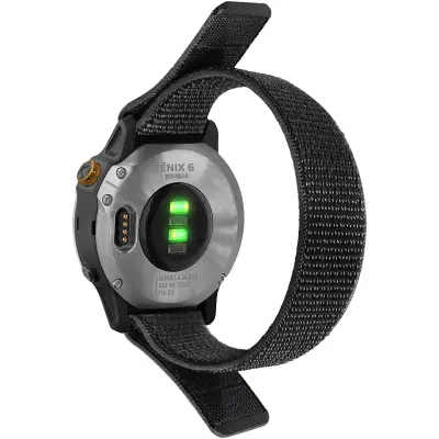 Pašček za uro (20 mm) za Garmin Fenix 7S/6S/5S, Samsung Galaxy Watch Black