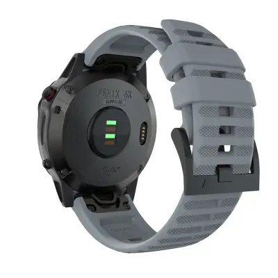 Snap Watch pašček iz silikonske jeklene plošče za Garmin Fenix 7X 26 mm Grey