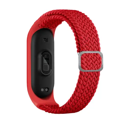 Najlon pašček za uro za Xiaomi Mi Band 3/4/5/6/7/NFC Red