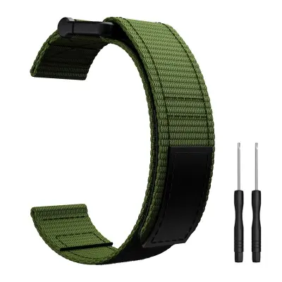 Pašček za uro 22 mm za Garmin Fenix 5/6/7 Forerunner Approach Nylon Green