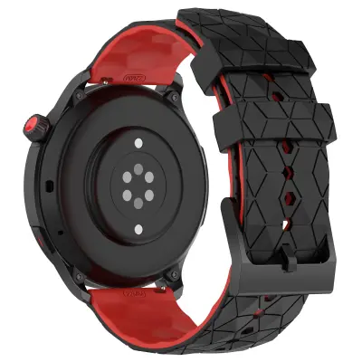 Edinstven nogometni vzorec v silikonski zapestnici, ki se prilega 20 mm Red