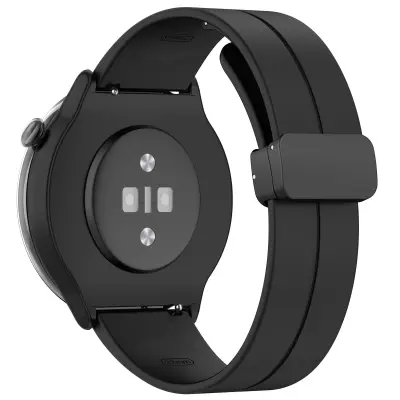 Pas za uro z magnetno zaponko iz silikona Black 22 mm