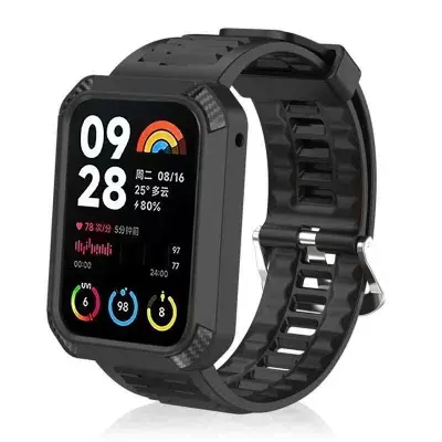 Pašček za uro z zaščitnim okvirjem za Xiaomi Band 8 Pro Black