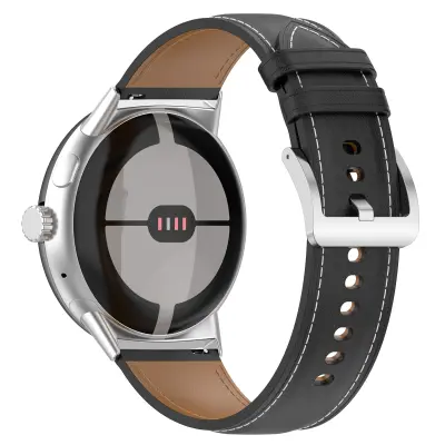 Pašček za uro iz pravega usnja 20 mm za Google Pixel Watch 1/2 Black