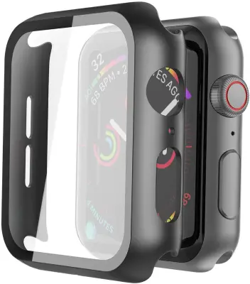 Zaščita zaslona Apple Watch 4/5/6 (44 mm) Apple Watch SE (44 mm) kaljeno steklo Črna