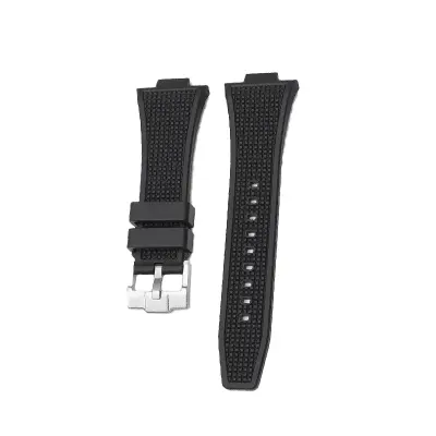 Silikonski pašček za uro Tissot serije PRX Black  Srebrna zaponka